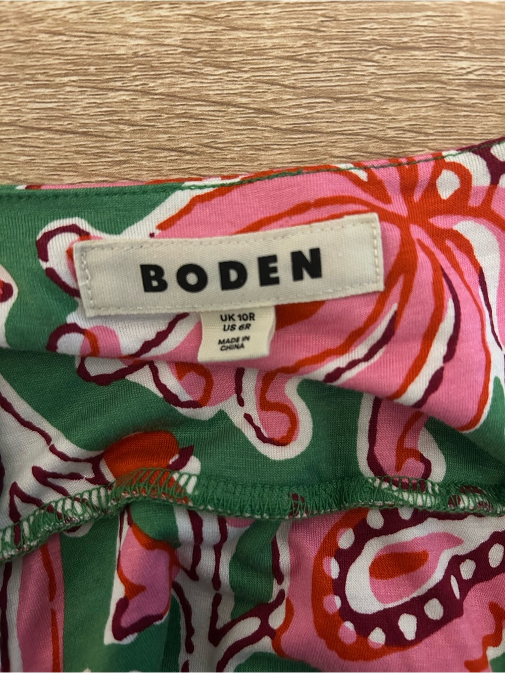 Boden Womens 6R Green Pink Floral Maxi Dress V Neck Sleeveless Stretch - Picture 3 of 4